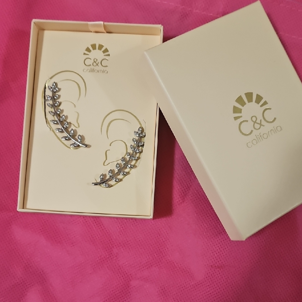 C&C California Silver Leaf Earrings